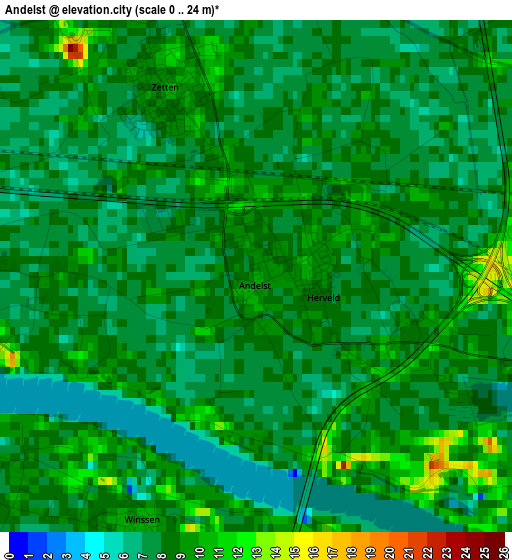 Andelst elevation map