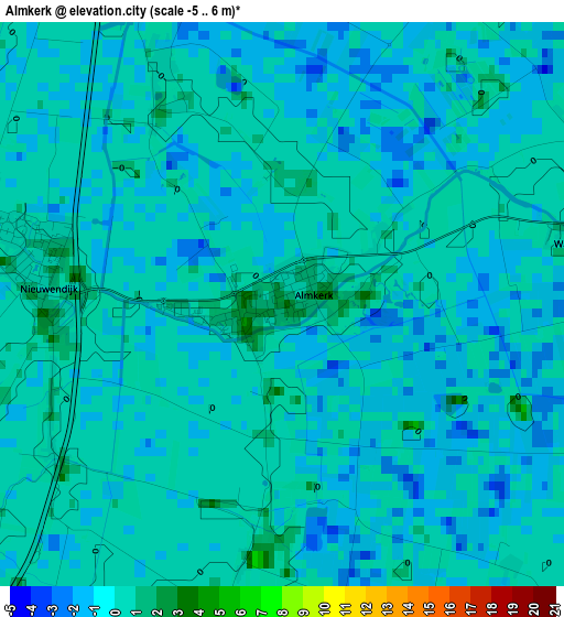 Almkerk elevation map