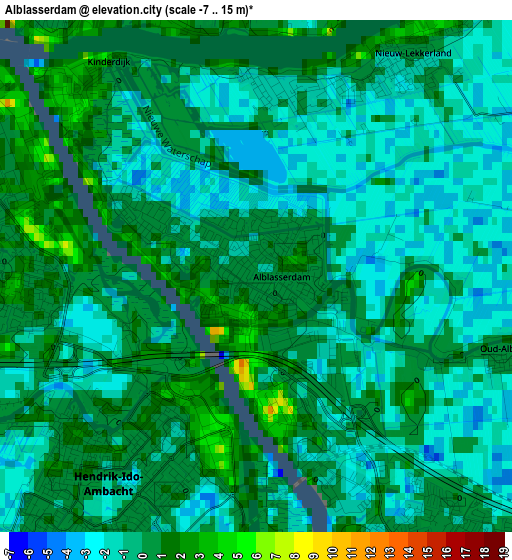 Alblasserdam elevation map