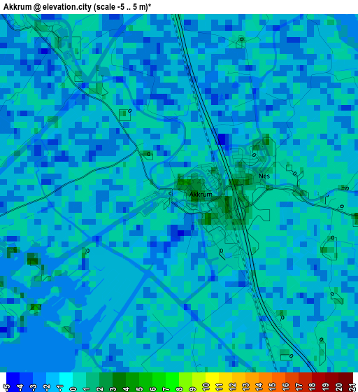 Akkrum elevation map