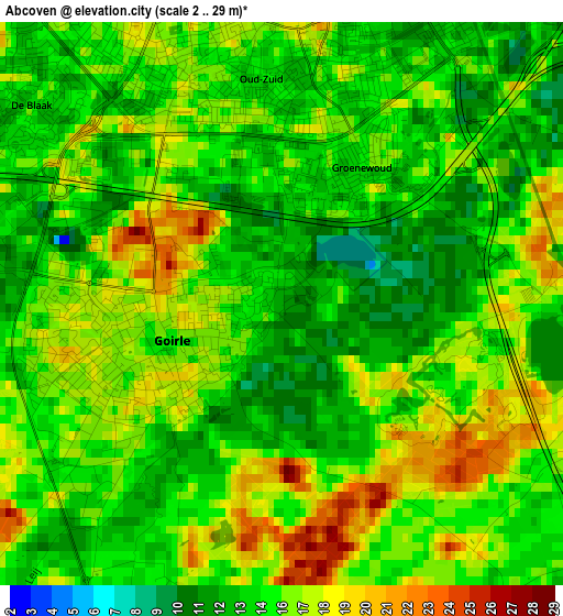 Abcoven elevation map