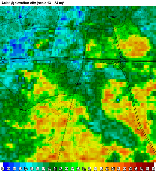 Aalst elevation map