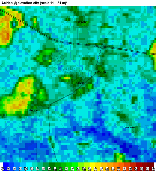 Aalden elevation map