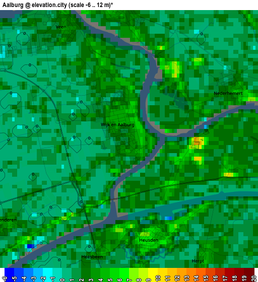 Aalburg elevation map