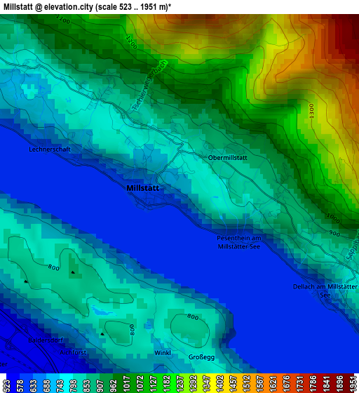 Millstatt elevation map