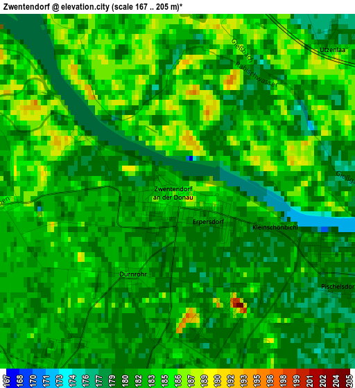 Zwentendorf elevation map