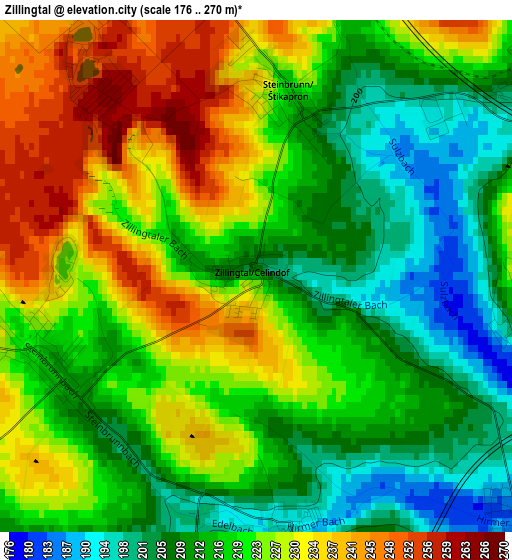 Zillingtal elevation map