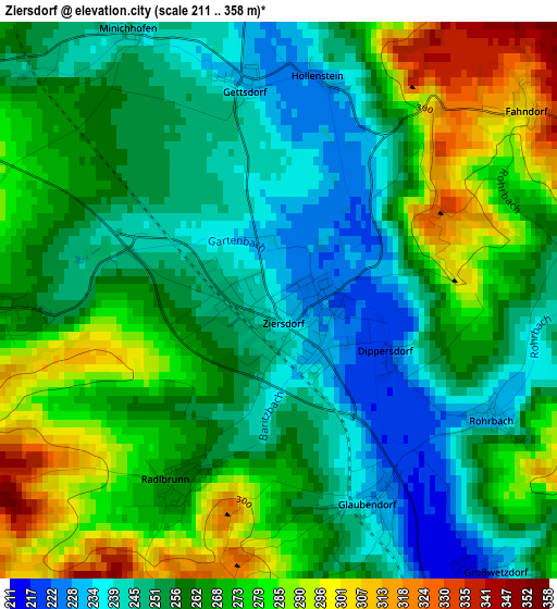 Ziersdorf elevation map
