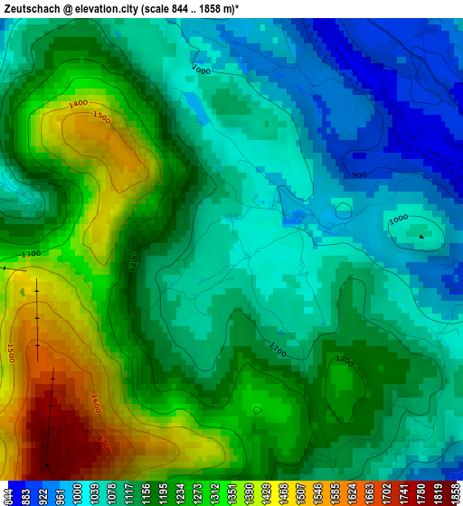 Zeutschach elevation map