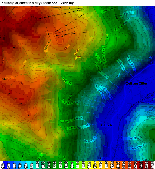 Zellberg elevation map