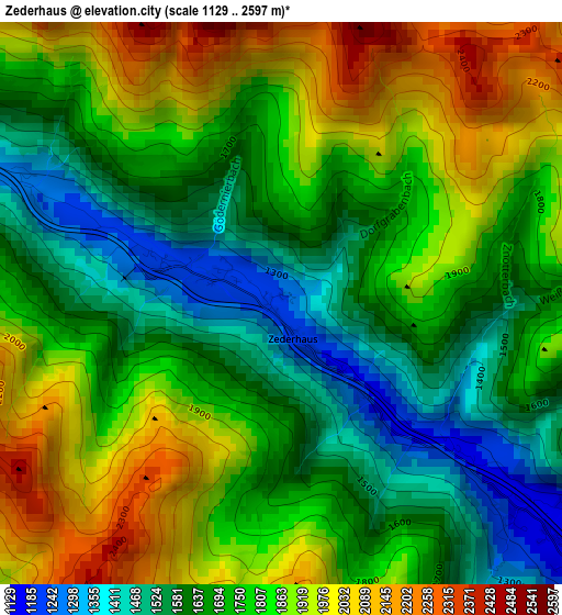 Zederhaus elevation map