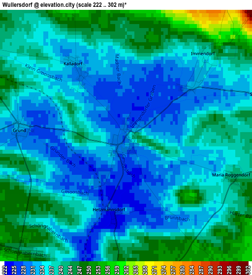 Wullersdorf elevation map