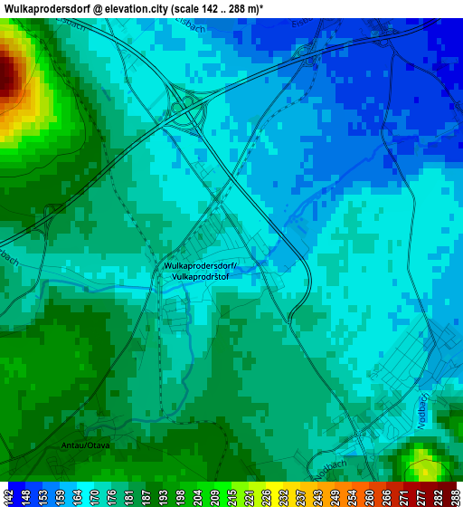 Wulkaprodersdorf elevation map