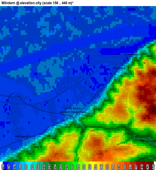 Wördern elevation map