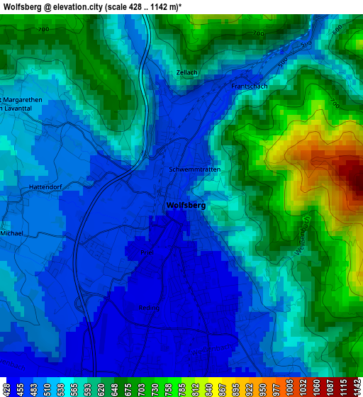 Wolfsberg elevation map