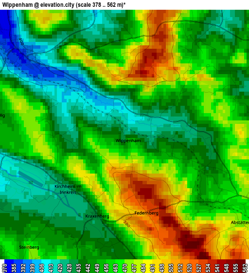 Wippenham elevation map