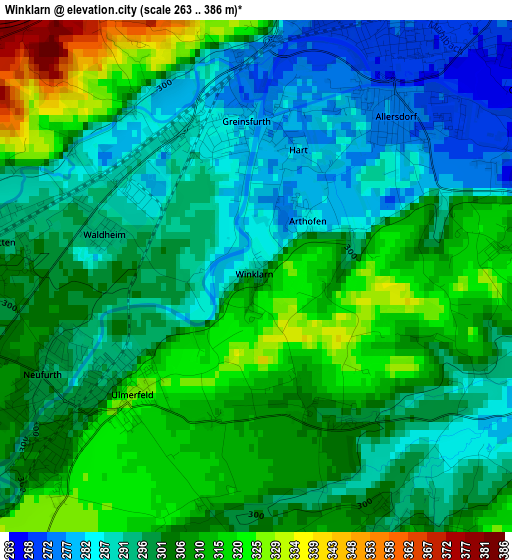 Winklarn elevation map