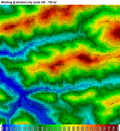 Windhag elevation map