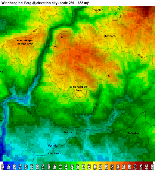 Windhaag bei Perg elevation map