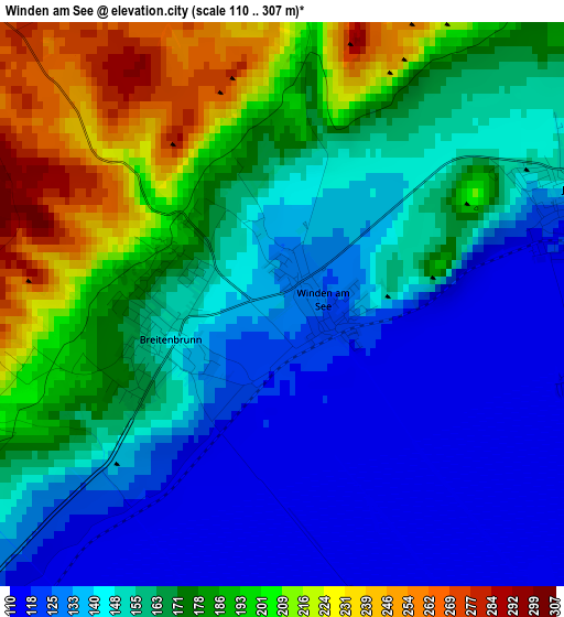 Winden am See elevation map