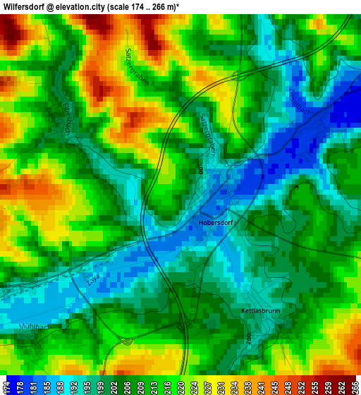 Wilfersdorf elevation map