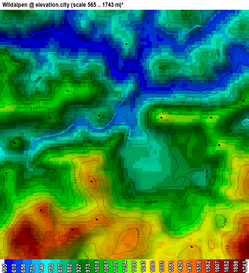 Wildalpen elevation map