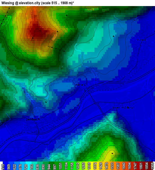 Wiesing elevation map