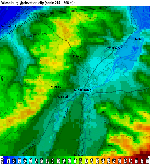 Wieselburg elevation map