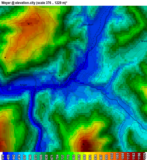 Weyer elevation map