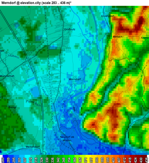 Werndorf elevation map