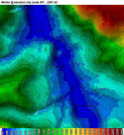 Werfen elevation map