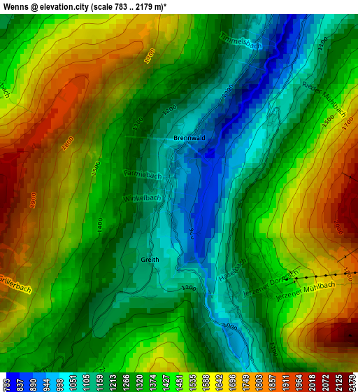 Wenns elevation map