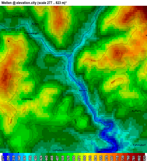 Weiten elevation map