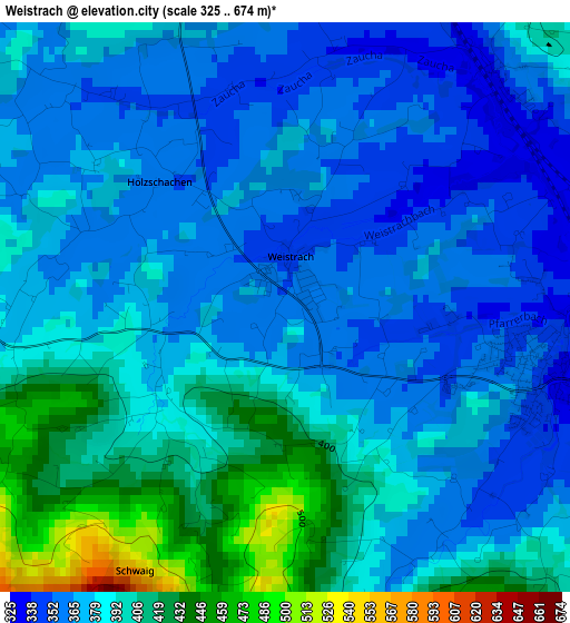 Weistrach elevation map