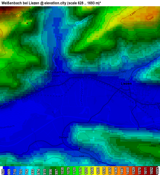 Weißenbach bei Liezen elevation map