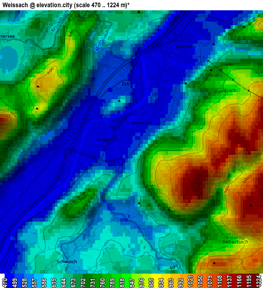 Weissach elevation map