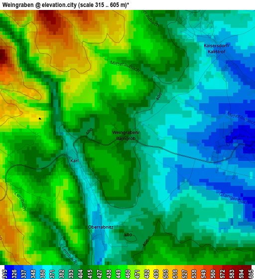 Weingraben elevation map