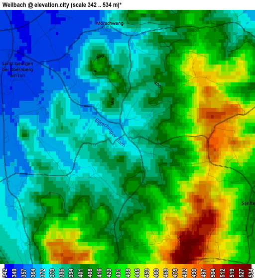 Weilbach elevation map