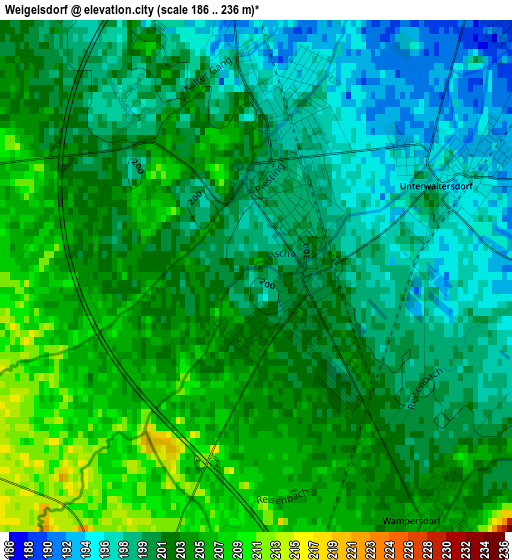 Weigelsdorf elevation map