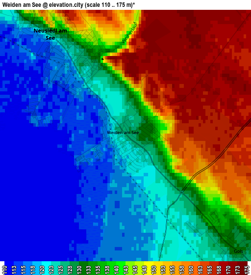 Weiden am See elevation map