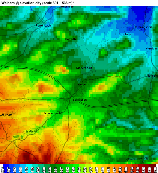 Weibern elevation map