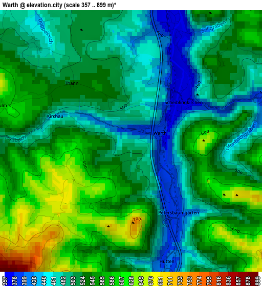 Warth elevation map