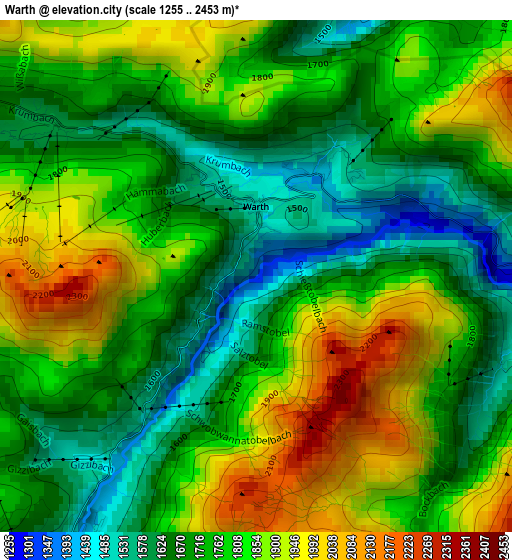 Warth elevation map