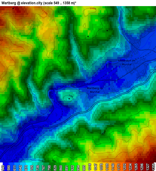 Wartberg elevation map