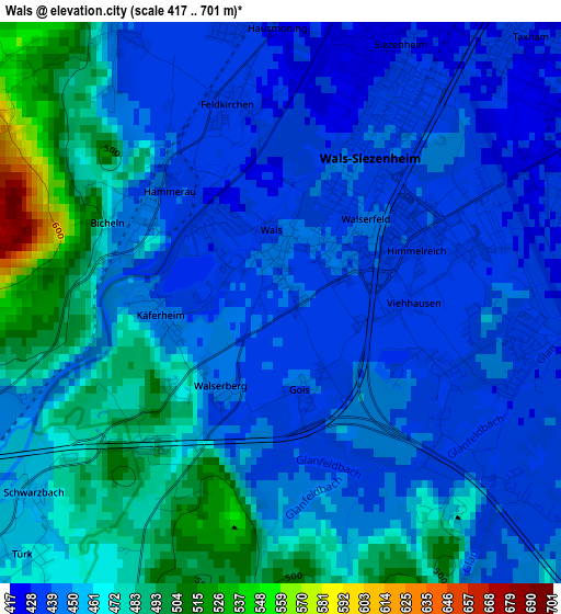 Wals elevation map