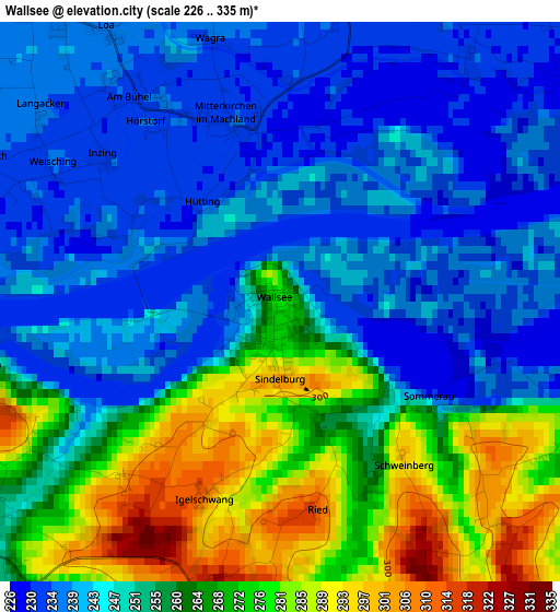 Wallsee elevation map