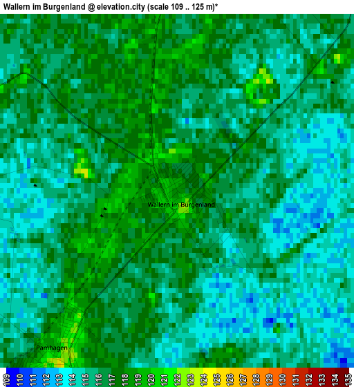 Wallern im Burgenland elevation map