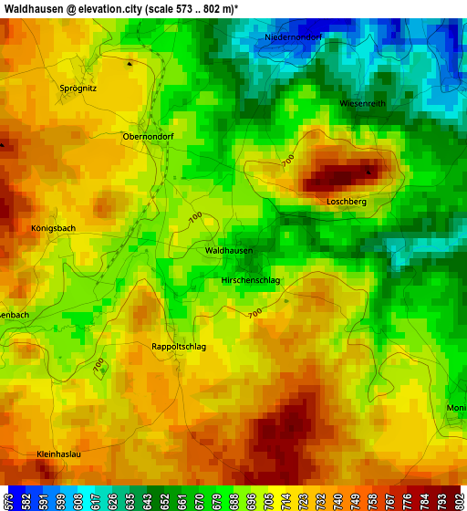 Waldhausen elevation map