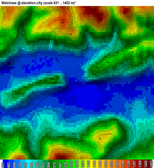 Walchsee elevation map