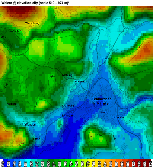 Waiern elevation map